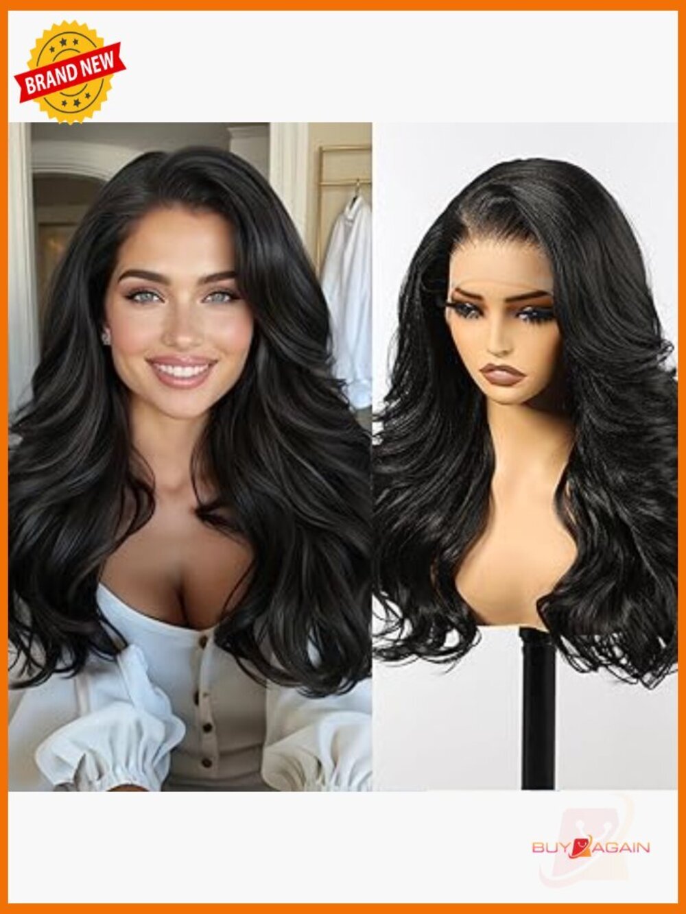 13x6 HD Synthetic Lace Front Wig 24 Inch Long Curly Layered